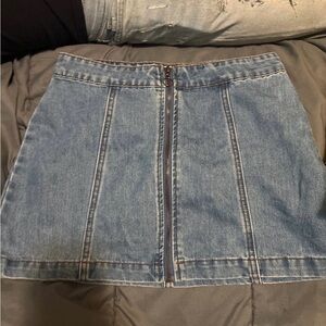 Altar'd State Full Zip Denim Mini Skirt.